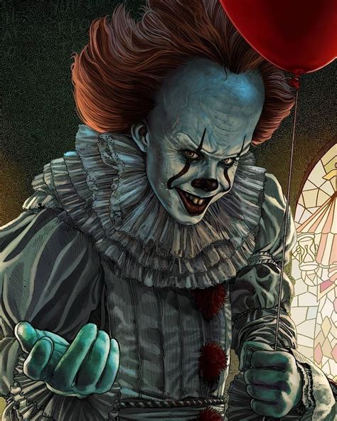 Pennywise face printable in a creepy, artistic design